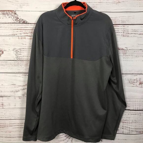 Nike Golf gray DRI-Fit size xl long sleeve half zip popover performance shirt - Picture 1 of 7